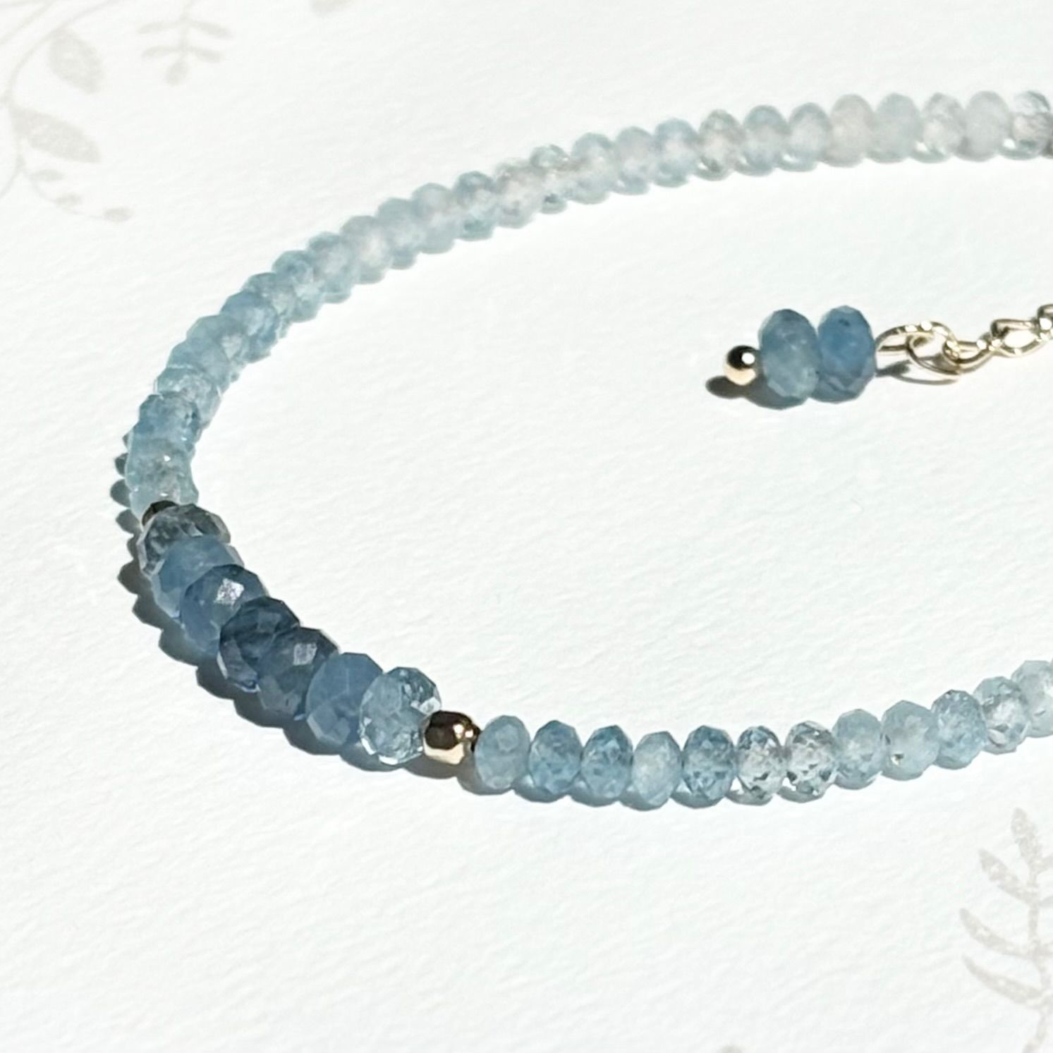 Kaya◆春色✧大粒アクアマリンブレスレット✧14kgf Kaya様専用◇春色✧大粒アクアマリンブレスレット✧14kgf