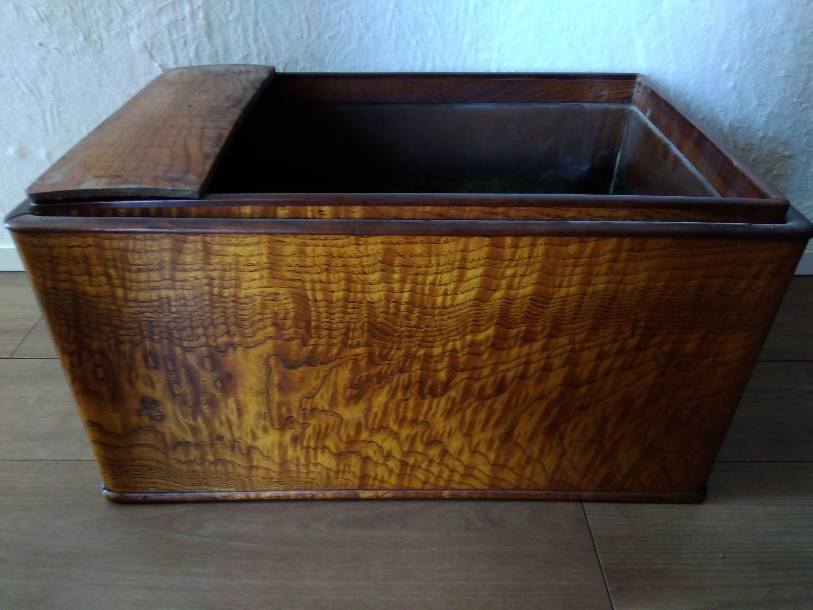 木製 引き出し付き長火鉢 骨董品 アンティーク 【五徳付き