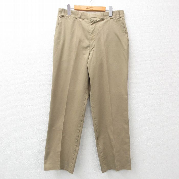 W34/古着 シアーズ スラックス パンツ メンズ 80s ベージュ カーキ 24may21 中古 ボトムス ロング