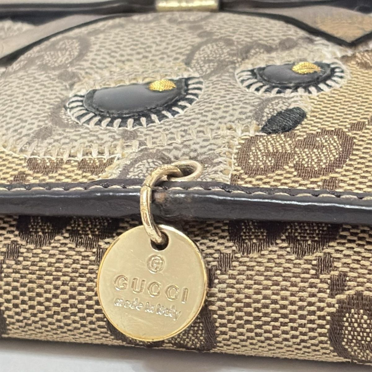 GUCCI(グッチ) Wホック財布 グッチョリ,GG柄 224224 ベージュ×ダーク  