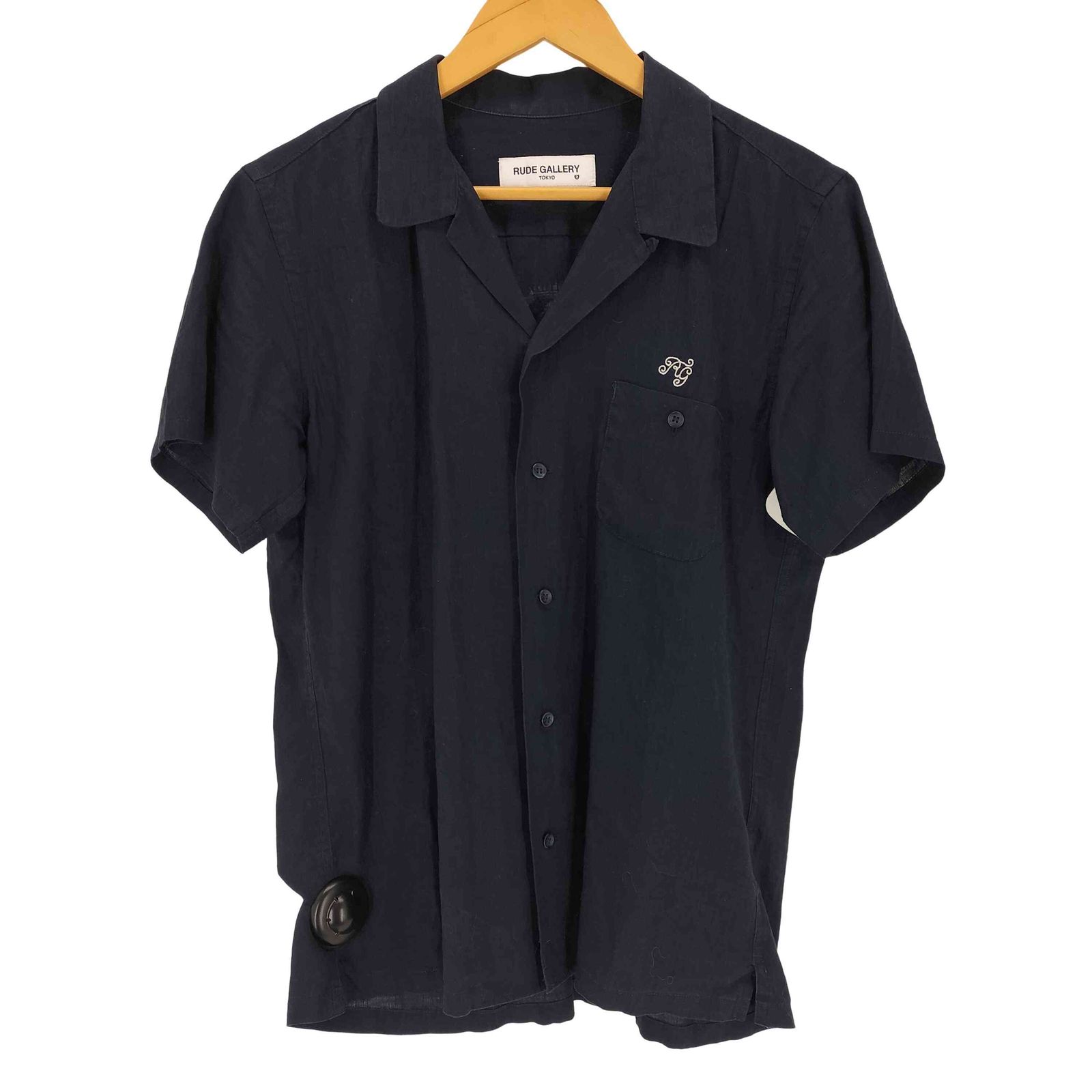 ルードギャラリー RUDE GALLERY 16SS THE BLACK RUDE OVER DUB オープンカラーリネンシャツ メンズ JPN：2 