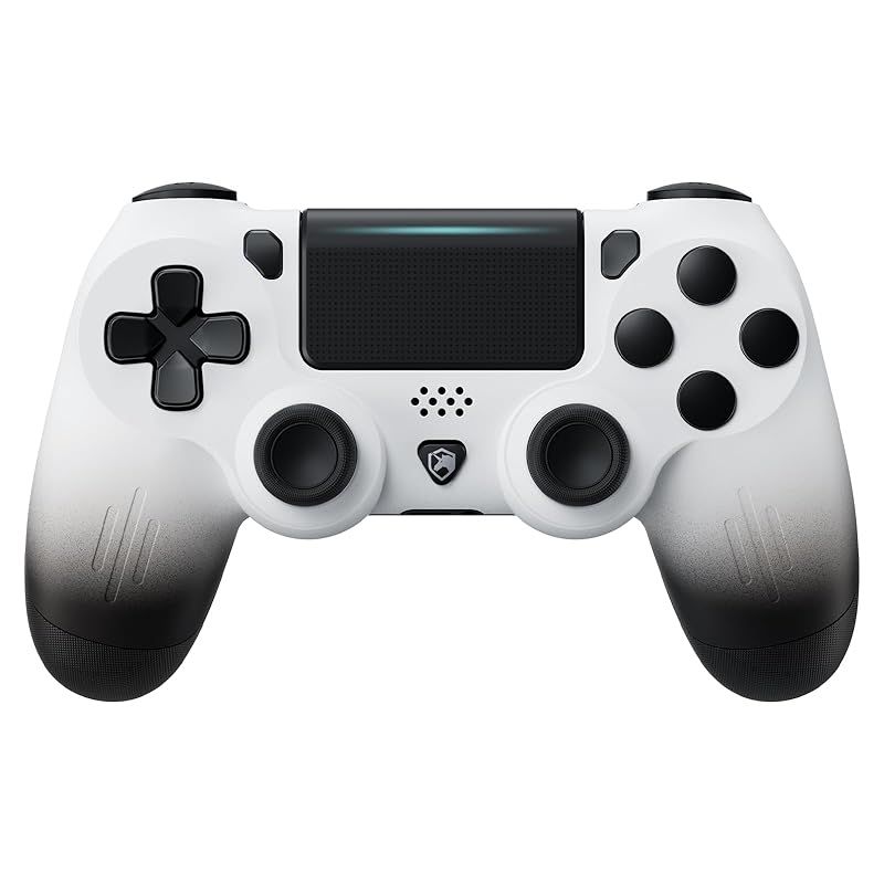 ECHTPower PS4 コントローラー ワイヤレス 振動機能 600mAh容量バッテリー 3.5mmイヤホンジャック付き P4/P4 Slim/P4 Pro/PC対応 ホワイト 0