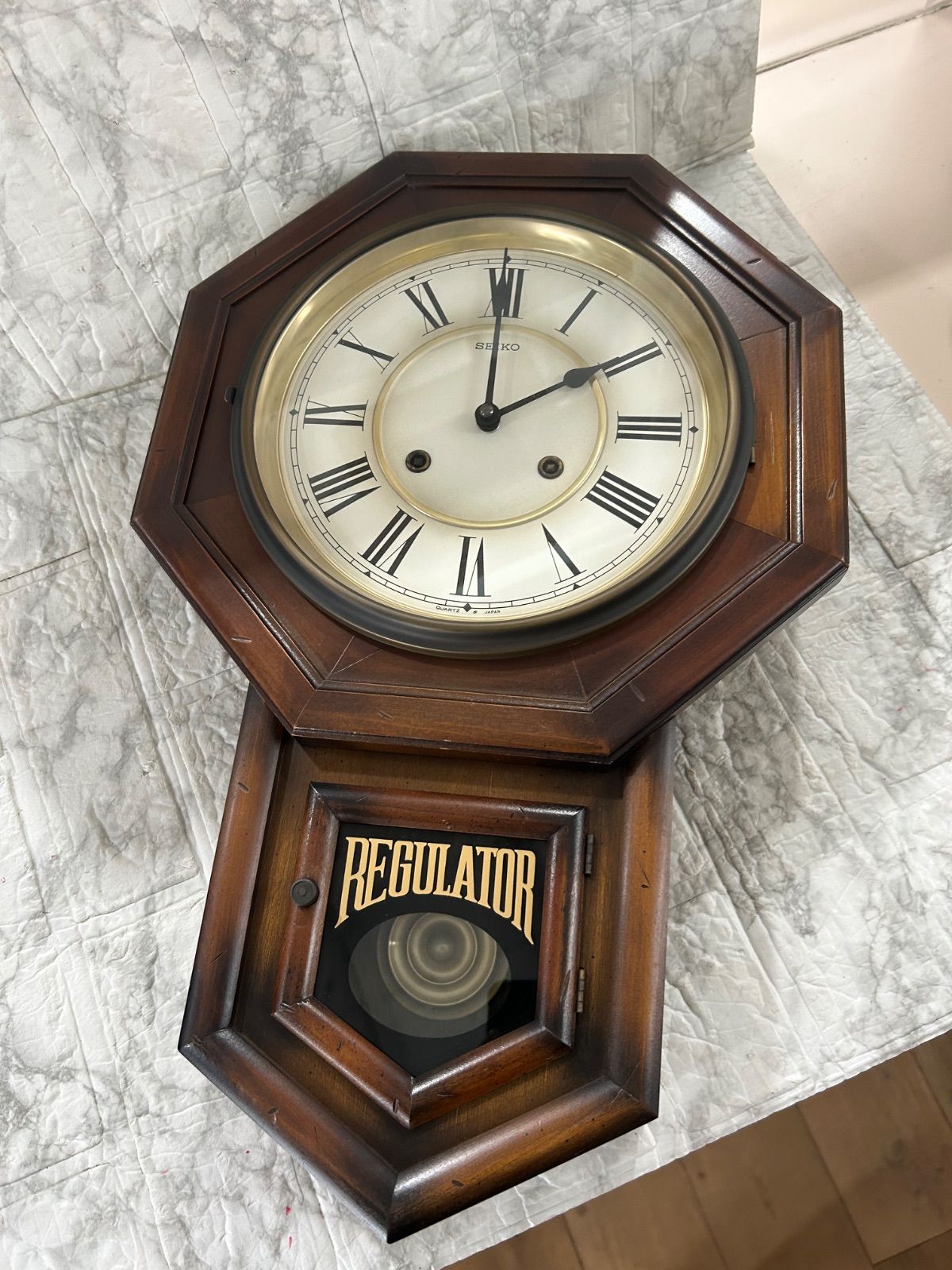 ジャンク品 アンティーク柱時計 八角時計 コレクション 部品取りに