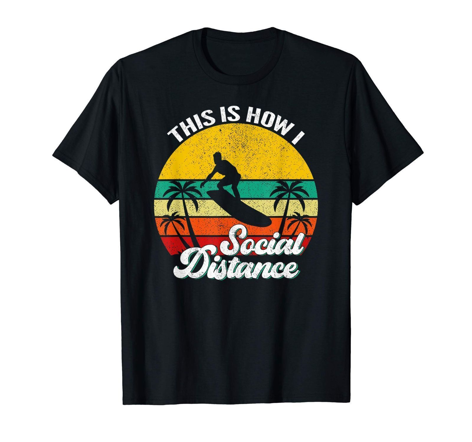 メンズ クールで面白いレトロサンセットヴィンテージサーファーサーフギフト Tシャツ