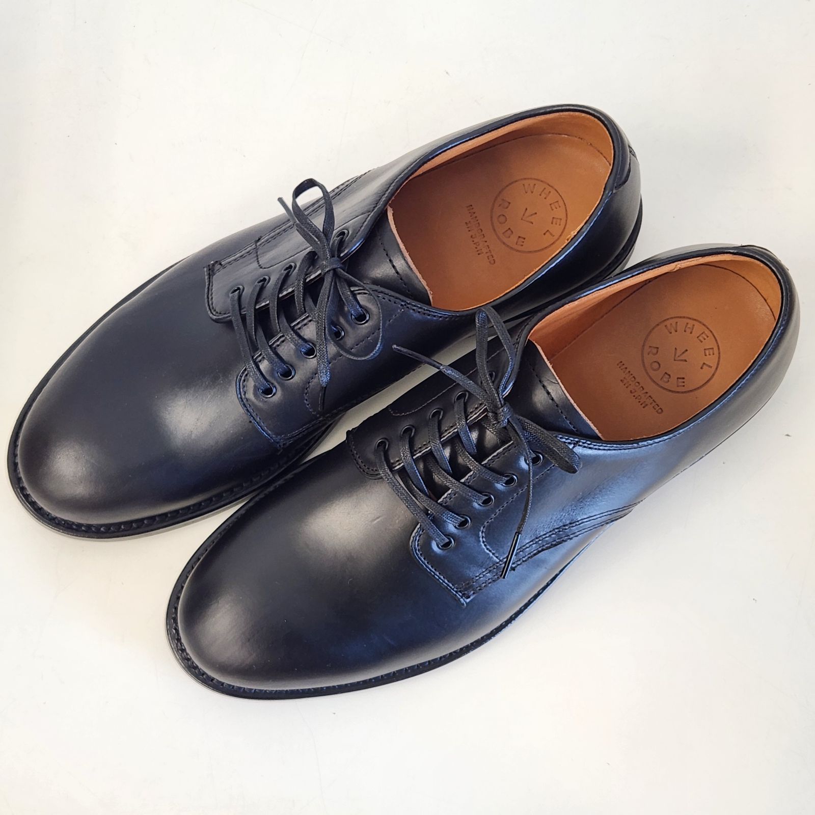 美品　WHEEL ROBE　１５０７５　サイズ８D　ブラック 15075 PLAIN TOE DERBY BLACK – WHEELROBE