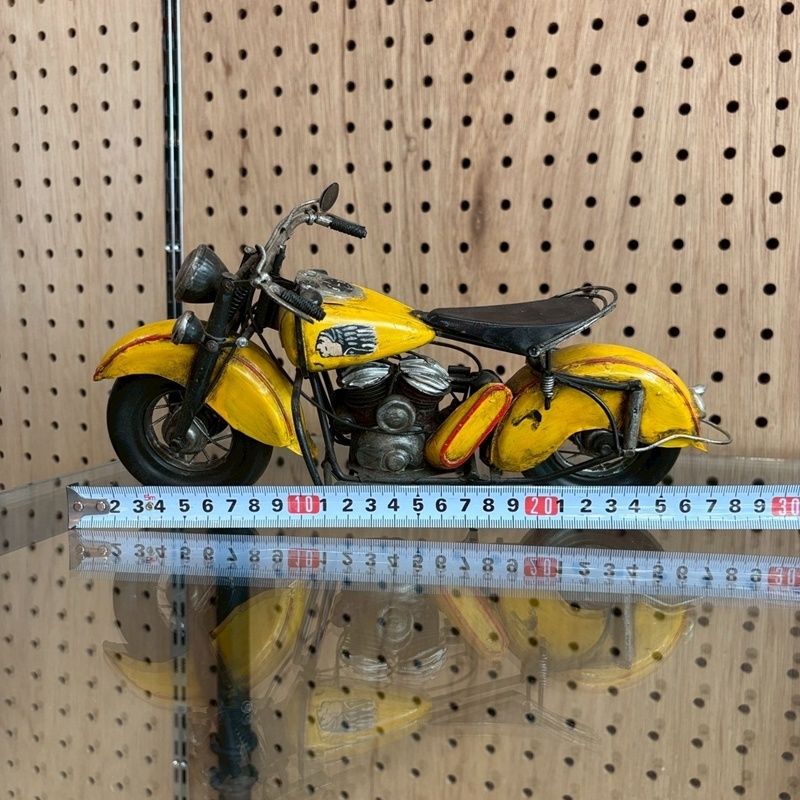中国製 ビンテージトイ バイク ブリキ オートバイ レトロ 古い レトロ ブリキバイク オートバイ インディアン 青 42cm ホビー