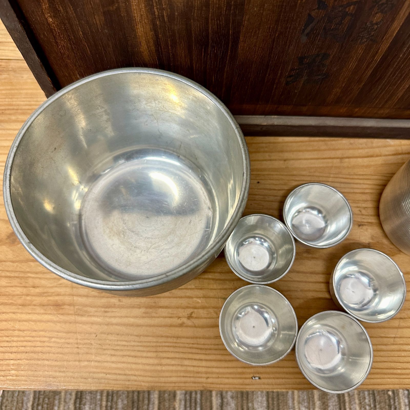 錫半 錫器 本錫 酒器セット（徳利・お猪口3個） 本錫徳利セット 大阪