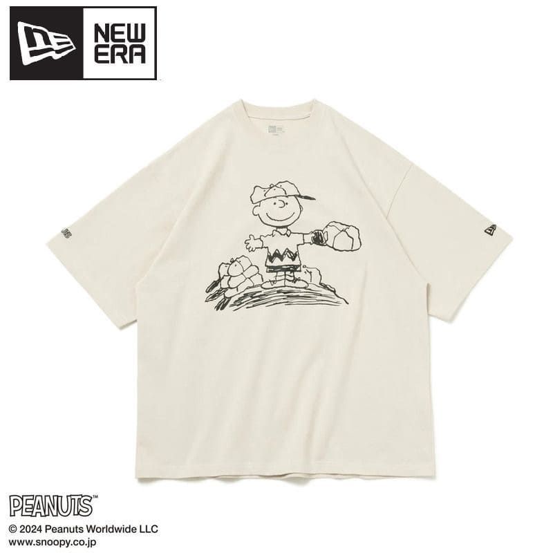 新品 NEWERA ニューエラ  PEANUTS ピーナッツ コラボ チャーリー ブラウン 半袖 Tシャツ ティーシャツ 半袖Tシャツ オーバーサイズ プリント スヌーピー キャラクター グッズ ユニセックス メンズ