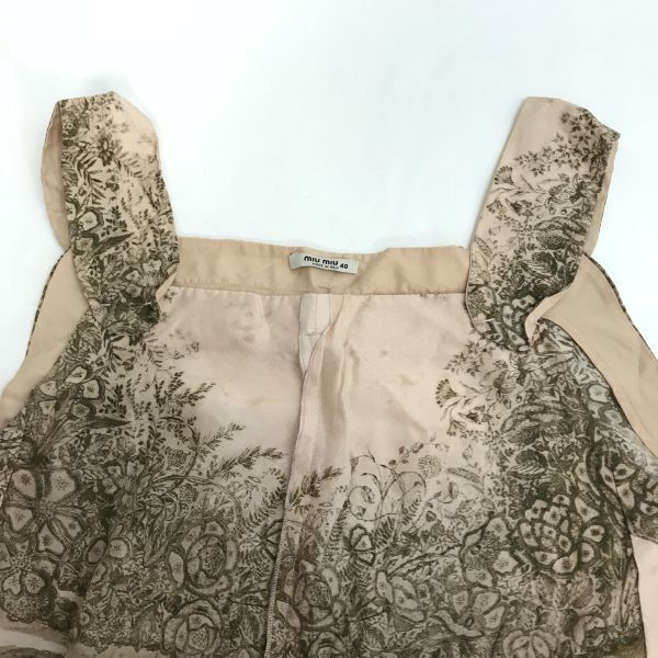 miumiu/ミュウミュウ☆ノースリーブ/膝丈ワンピース【40/L/beige 