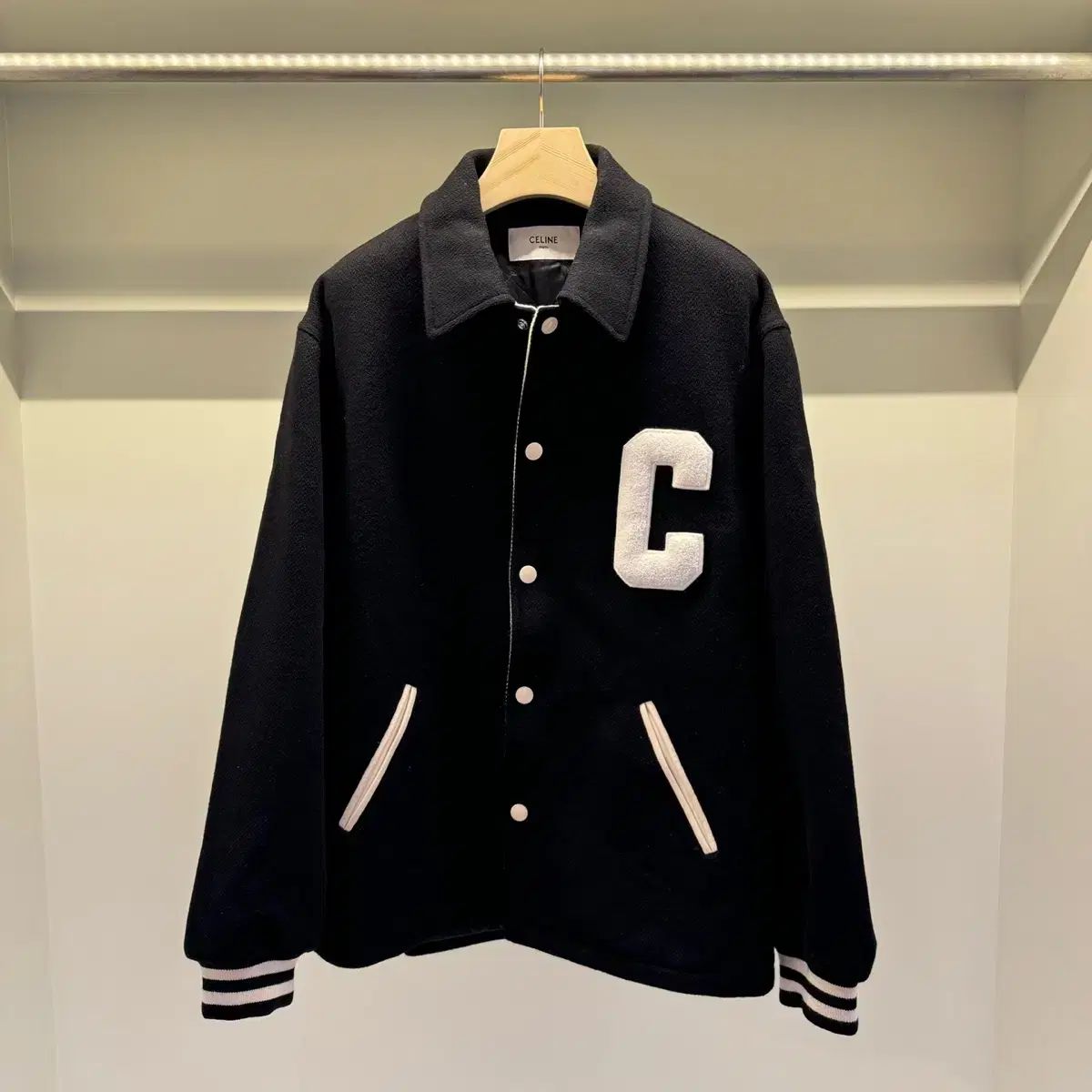 CELINE(セリーヌ) ロゴ テディ ベースボール パデッド ジャケット ／ 54