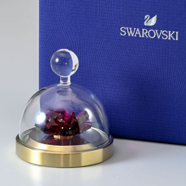 送料無料SWAROVSKI スワロフスキー ローズ 置物 クリスタルガラス 薔薇