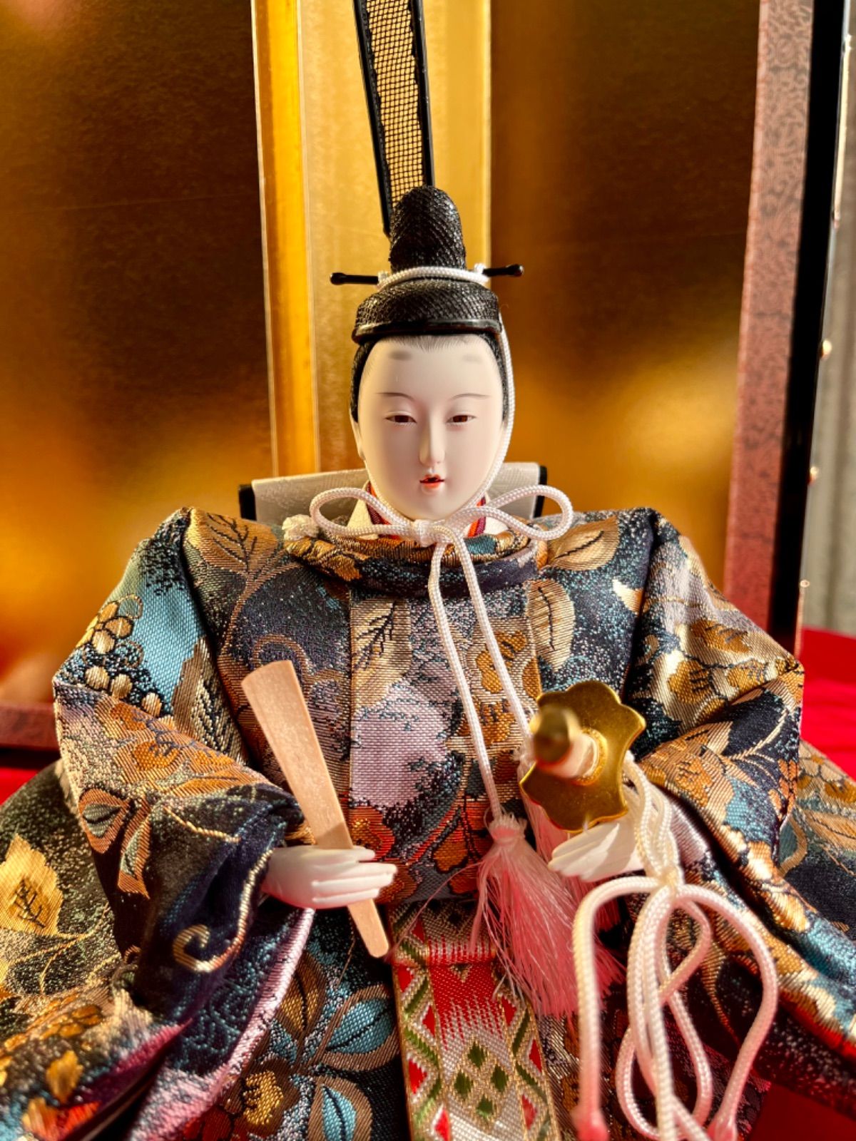 久月☆艶やかな正絹のパステル調の親王飾り☆ 三五☆頭師は熊倉聖祥