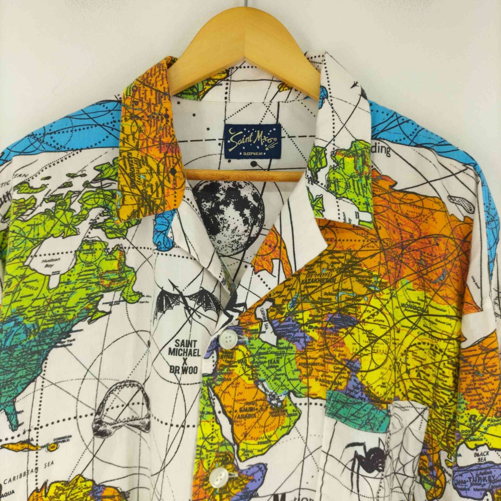 セントマイケル SAINT MICHAEL 23SS DW_PAJAMA SH/WORLD MAP/WHITE パジャマシャツ メンズ JPN：M -  メルカリ