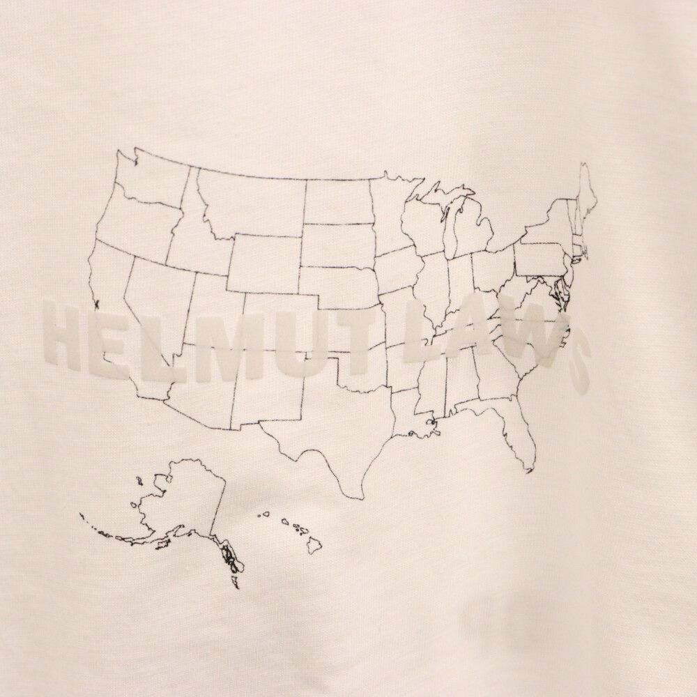 HELMUT LANG (ヘルムートラング) バックプリント クルーネック半袖Tシャツ ホワイト 17-9201117