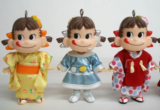 ペコちゃん 人形 フィギュア 10個セット ミニフィギュア アイドルペコちゃん 10体セット 2004 7種類+色