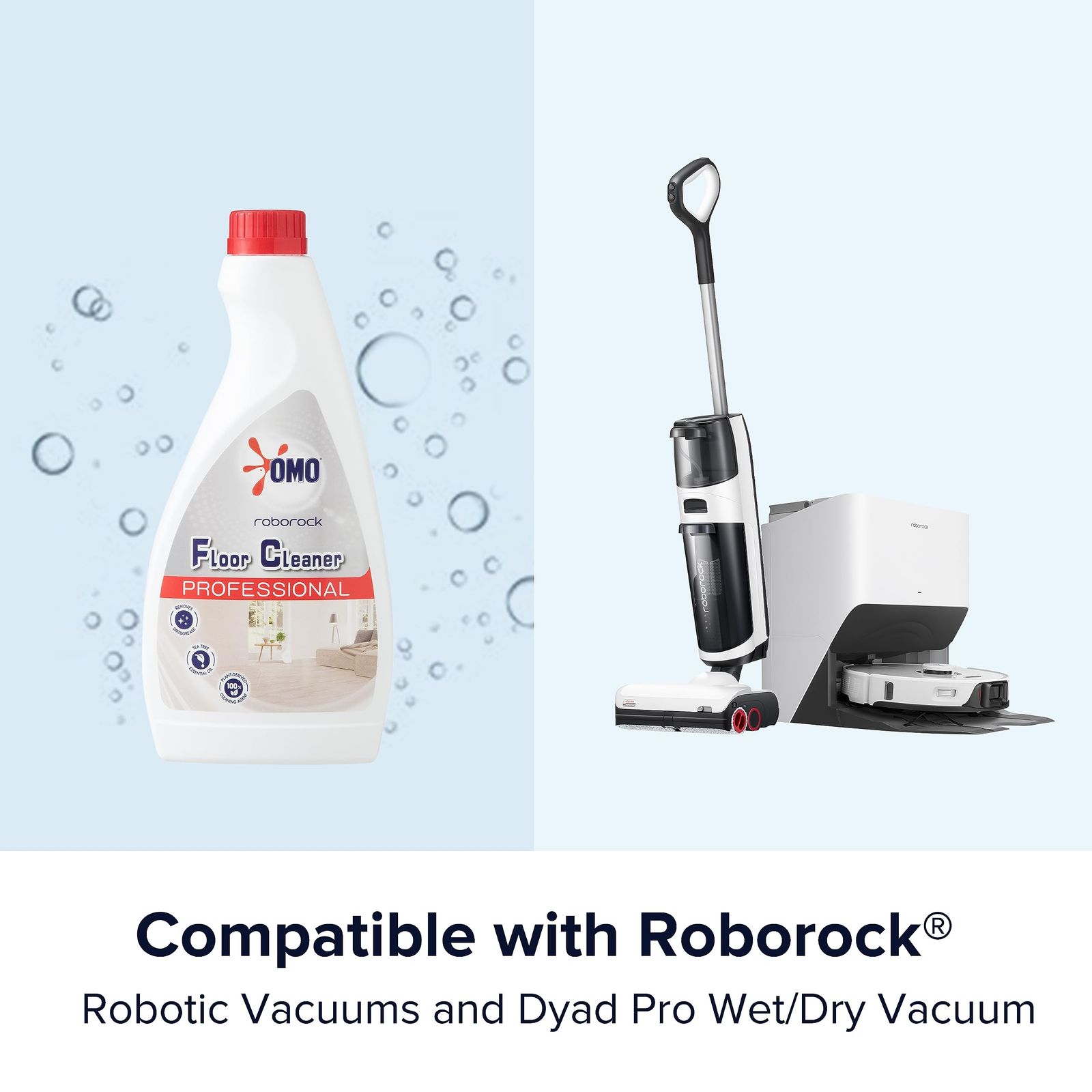 Roborock公式 多面床洗浄液 希釈率1:300 Ultra、Roborockロボット掃除機、モップ、ウェット&ドライ掃除機、16.5オンス、濃縮液に対応。