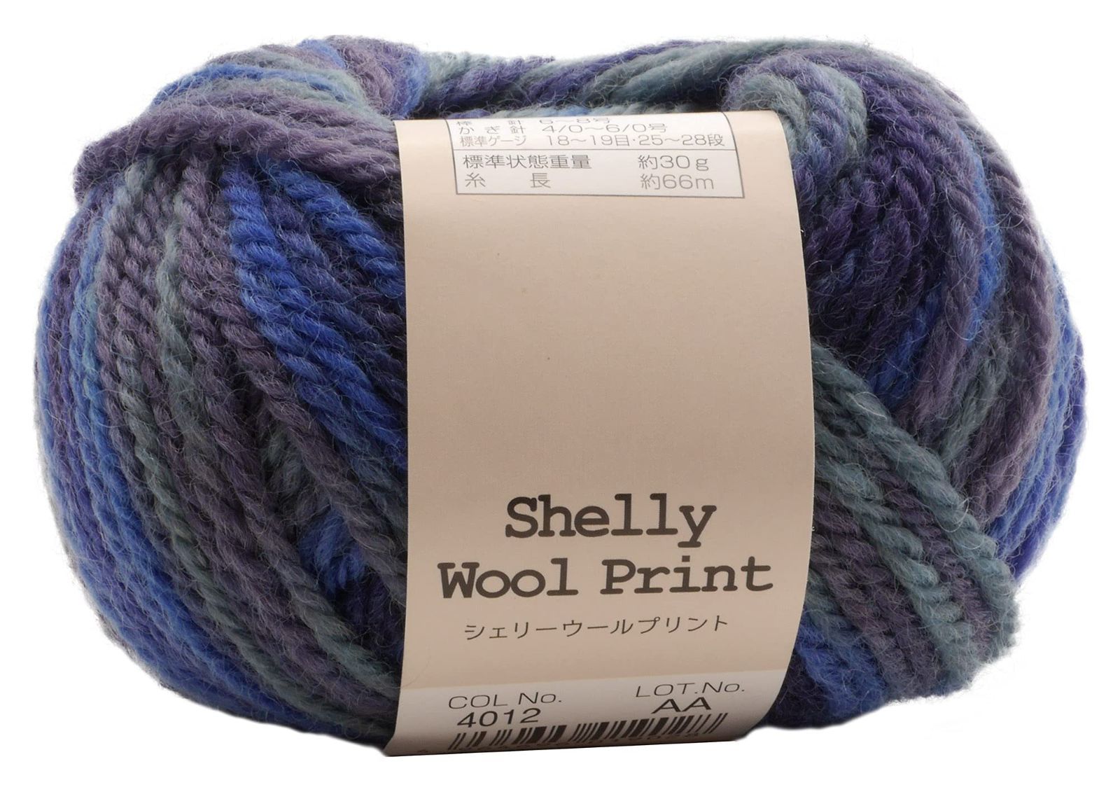 4012 元廣(Motohiro) スキー 手編み毛糸 シェリーウールプリント 並太(5玉セット) Col.4012