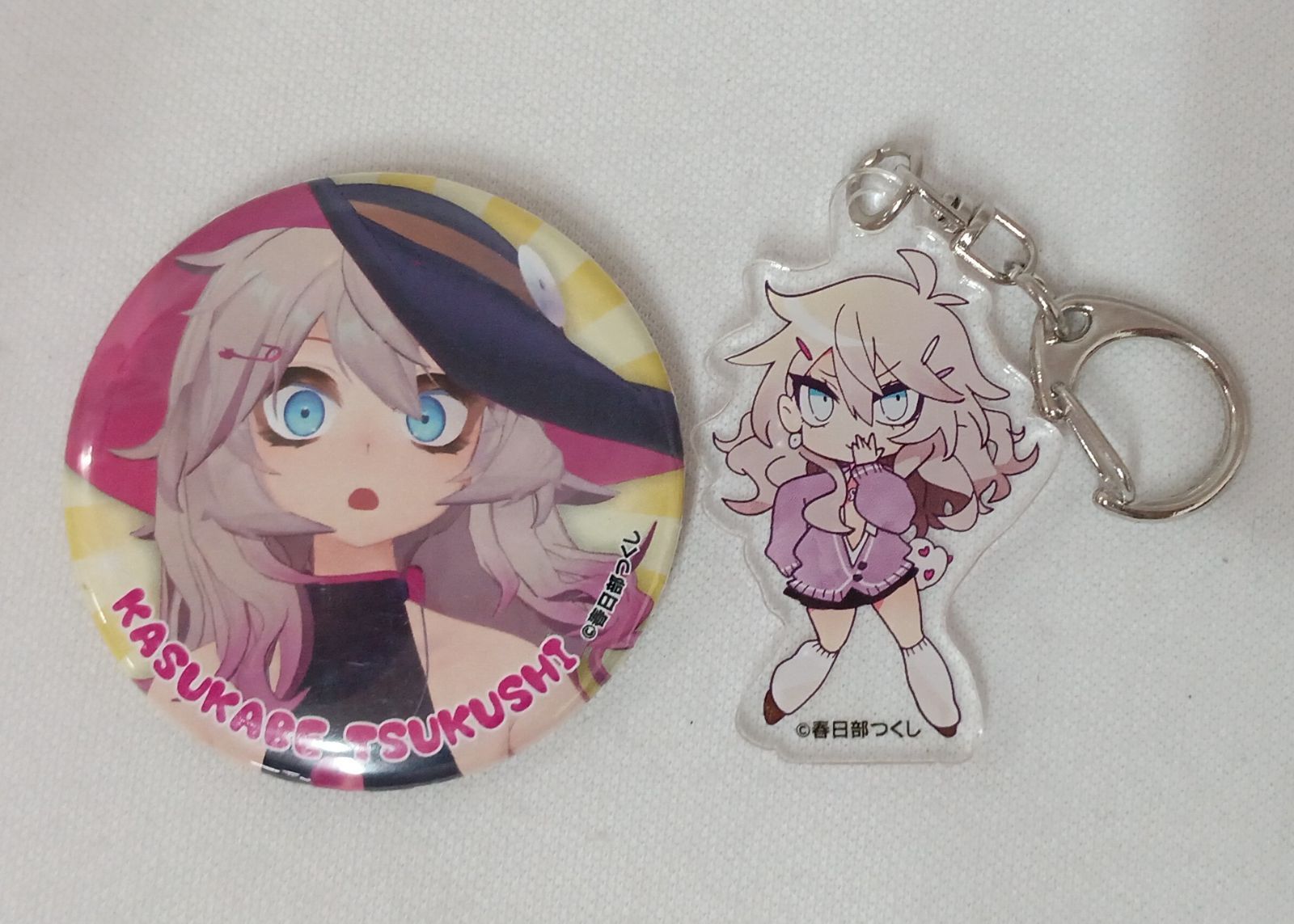 Vtuber 春日部つくし 缶バッジ アクリルキーホルダー セット