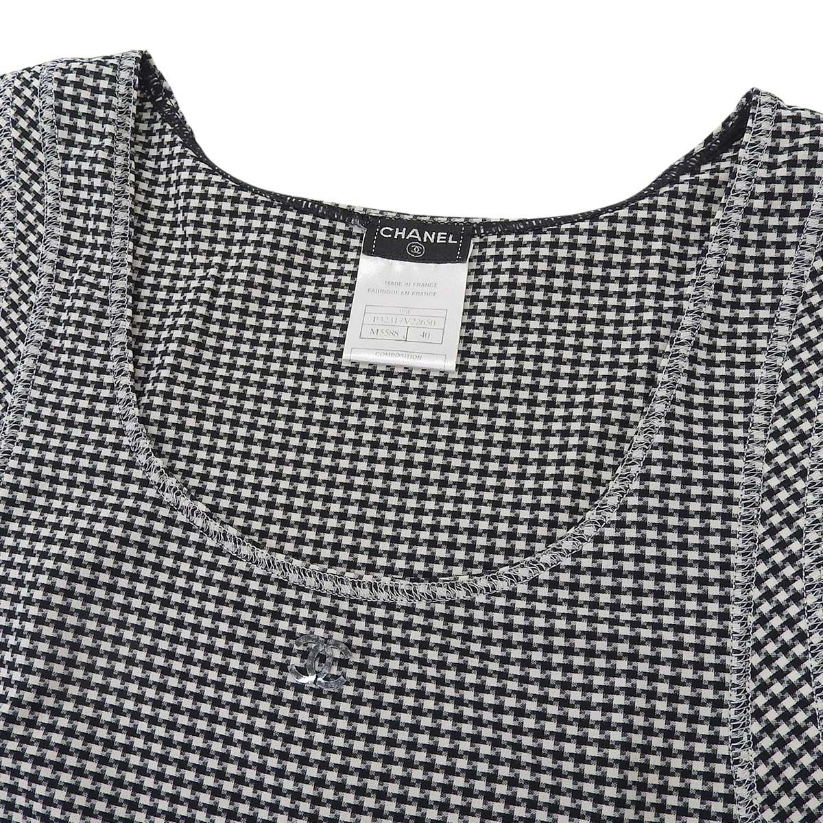 CHANELチェック柄タンクトップ！チュニック！美品　M CHANELチェック柄タンクトップ！チュニック！美品 M