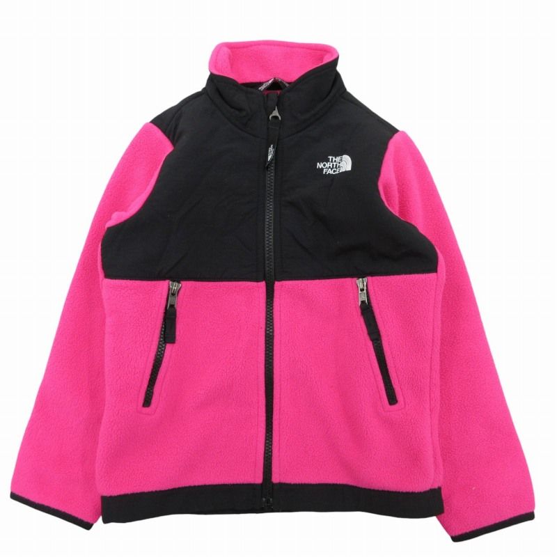 ザノースフェイス THE NORTH FACE フリースジャケット ブルゾン ジップアップ キッズ 5 110cm ロゴ ピンク 黒 ブラック /GV 1108 GY14
