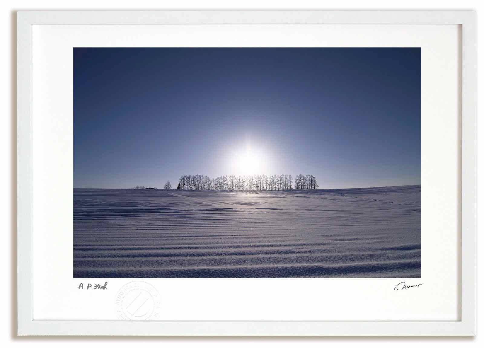 アートフォト 絵画 マイルドセブンの丘の夕日2 高橋真澄 インテリア 額入り 額装込 風景画 油絵 ポスター アート アートパネル リビング 玄関 プレゼント モダン アートフレーム 飾る Mサイズ おしゃれ 壁掛け 絵