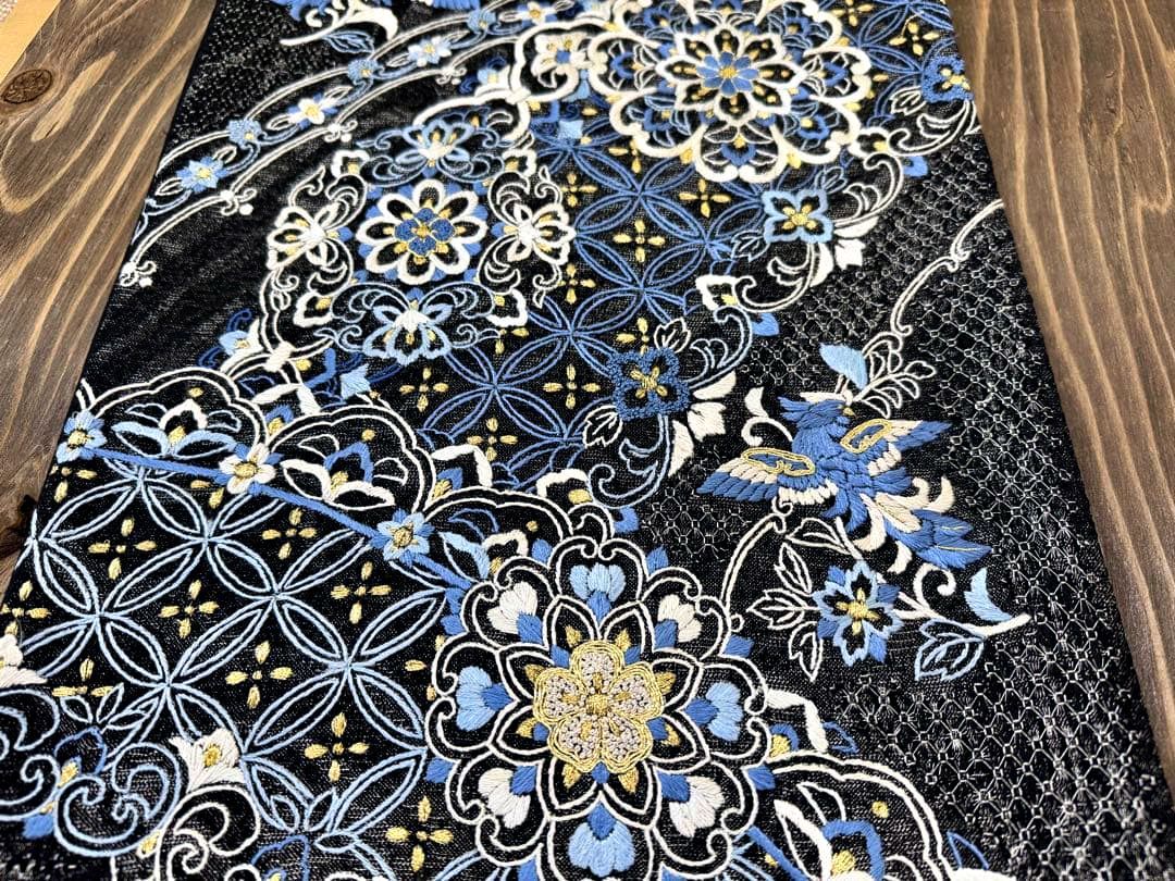 美品 豪華 相良刺繍 中国刺繍 六通 袋帯 正絹 帯締めのおまけ付き 美品