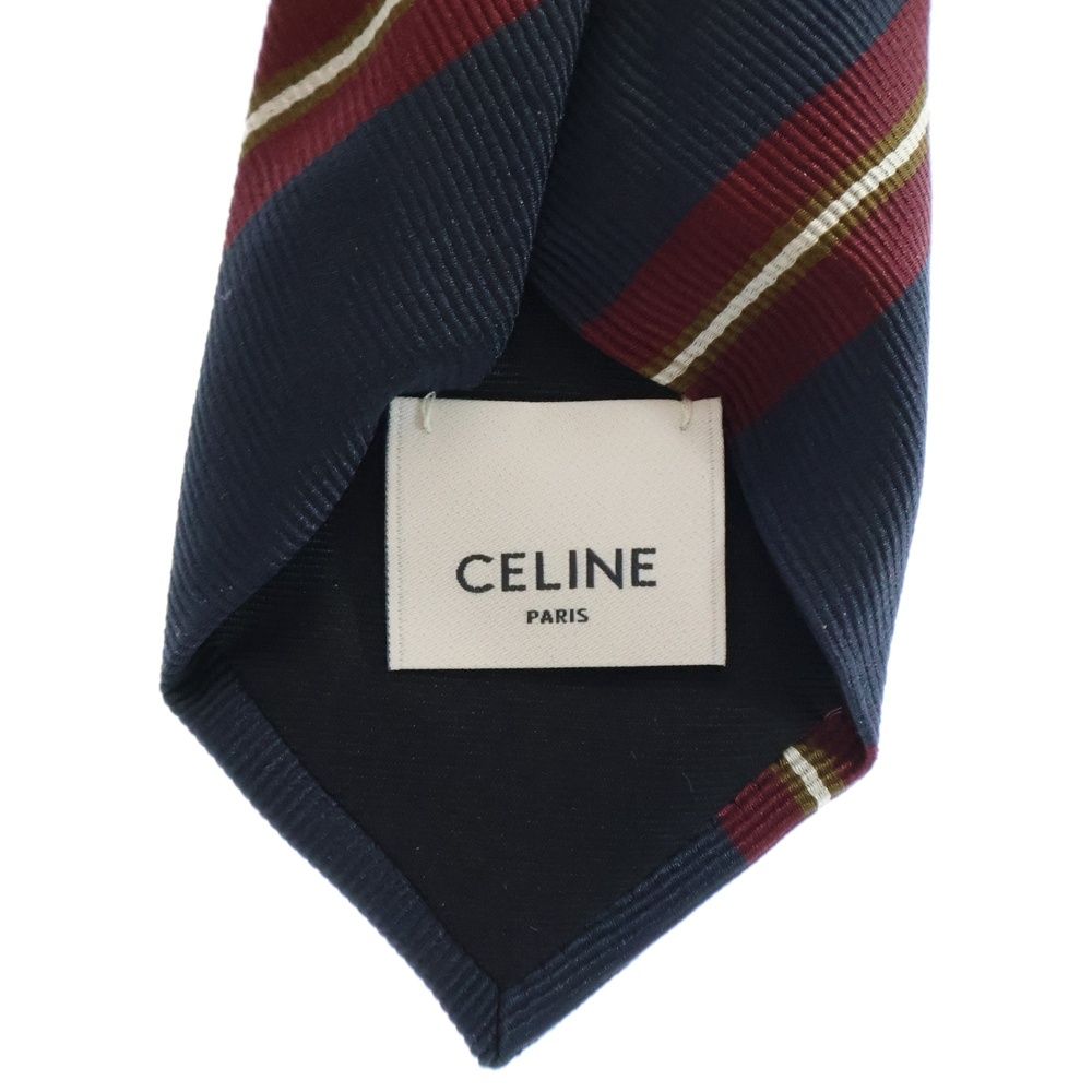 【未使用】CELINE ナロータイ ストライプ CELINE (セリーヌ) STRIPE SILK TWILL NARROW TIE ストライプ