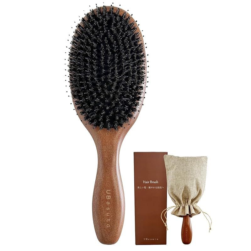 新着商品】ヘアブラシ パドルブラシ 豚毛ブラシ 頭皮ケア 艶髪 くせ毛