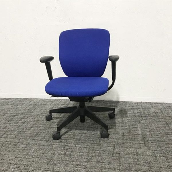 イトーキ プラオチェア 布張り ローバック アルミ脚 肘無し ネイビーブルー KE-240GS-Z5B2 1脚（メーカー直送） イトーキ プラオチェア 布張り ローバック アルミ脚 ループ肘 ネイビー