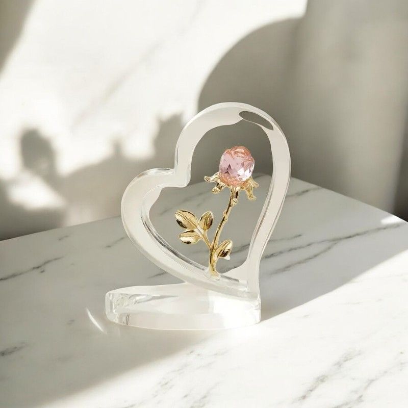 ハート型クリスタル置物