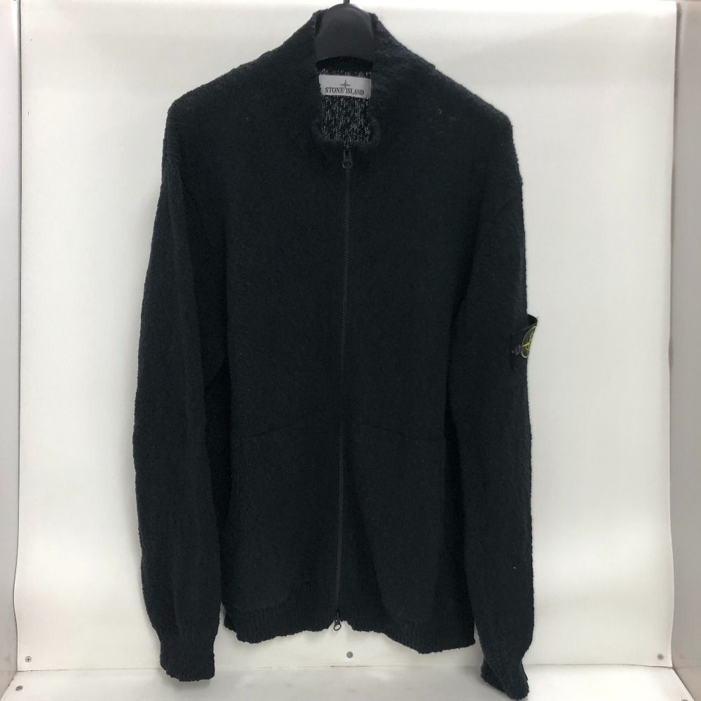 STONE  ブラック コットンシャツ 02w18467 ストーンアイランド STONE ISLAND ジップアップニット