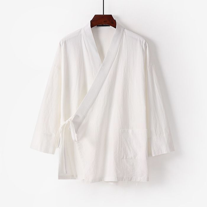 甚平 即購入OK セットアップ ポケット付き 綿麻風 上下セット メンズ