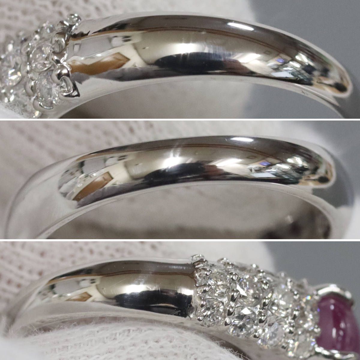 Pt900スターサファイアダイヤモンドリング S3.58 D1.00 7.6g #10  