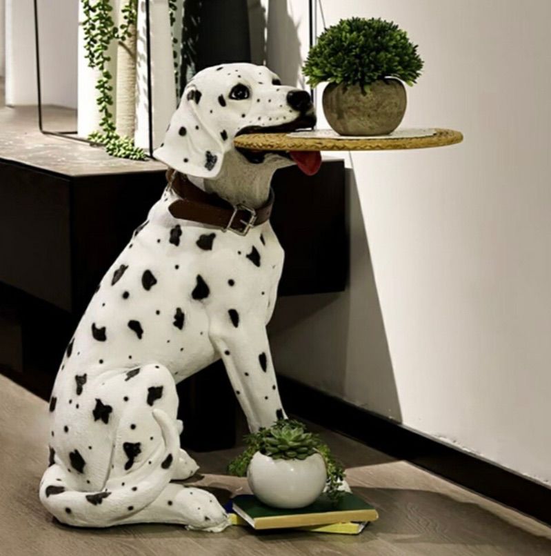 テーブル 置物 ダルメシアン 犬 サイドテーブル 高さ53cm