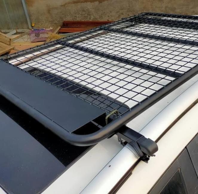 実用 ルーフキャリア ルーフラック フラット マンガン鋼製 取り付け部品付き スクエアバー対応 長さ1.4×幅0.98m 最大積載150kg