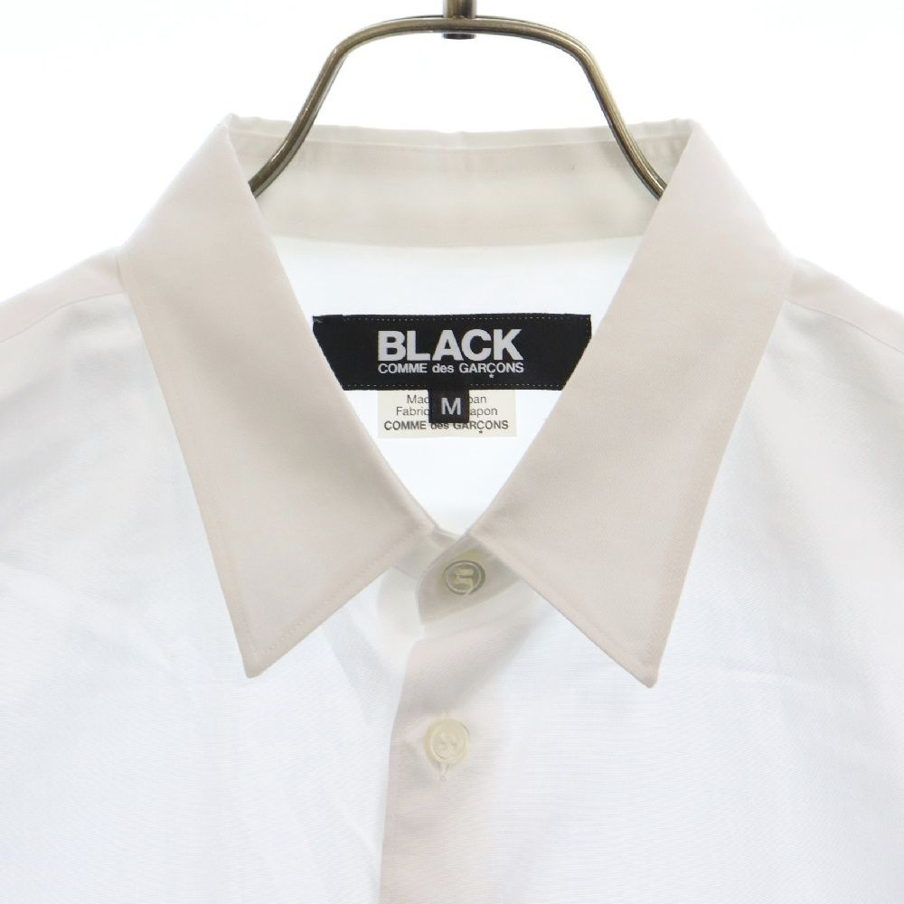 BLACK COMME des GARCONS ブラックコムデギャルソン Cton Boadcloth Long Sleeve White Shirt サイドフリルデザイン 綿ブロード 長袖シャツ 1M-B023-052 ホワイト レディース BLACK COMME des GARCONS (ブラックコムデギャルソン) Cton Boadcloth