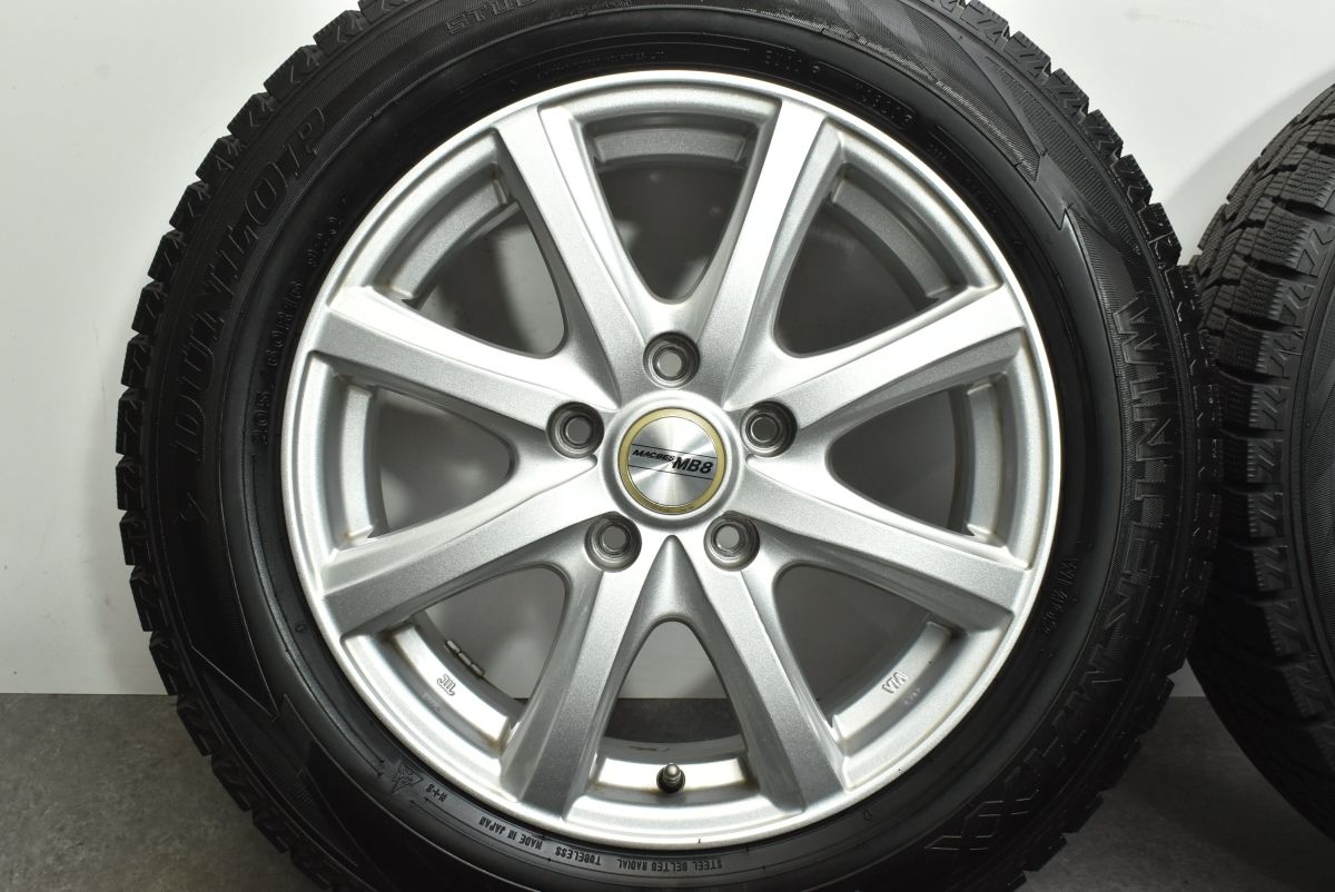 バリ溝】MACBES MB8 16in 6.5J +48 PCD114.3 ダンロップ ウィンター 