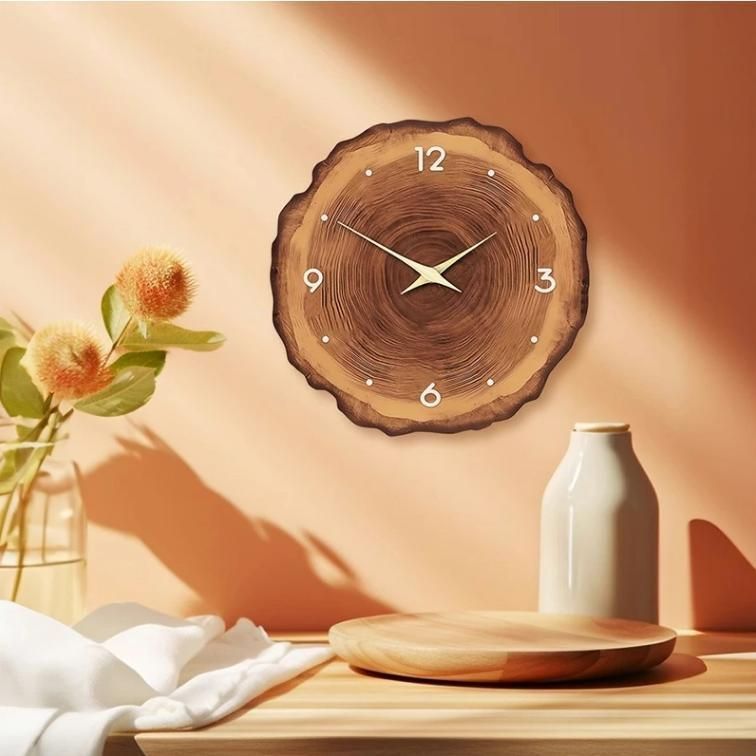 掛け時計 壁掛け時計 静音 おしゃれ 木製 北欧風 大きい 和室 インテリア 木目調 時計 12インチ 掛け時計 豪華 ナチュラル ギフト プレゼント 寝室 リビング