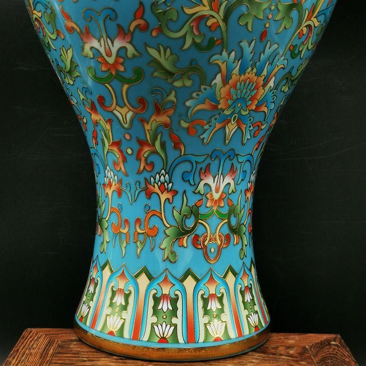 篮地琺瑯観音瓶 現代工芸品 美術品 装飾品 置物 篮地琺瑯観音瓶 現代工芸品 美術品 装飾品 置物 - メルカリ