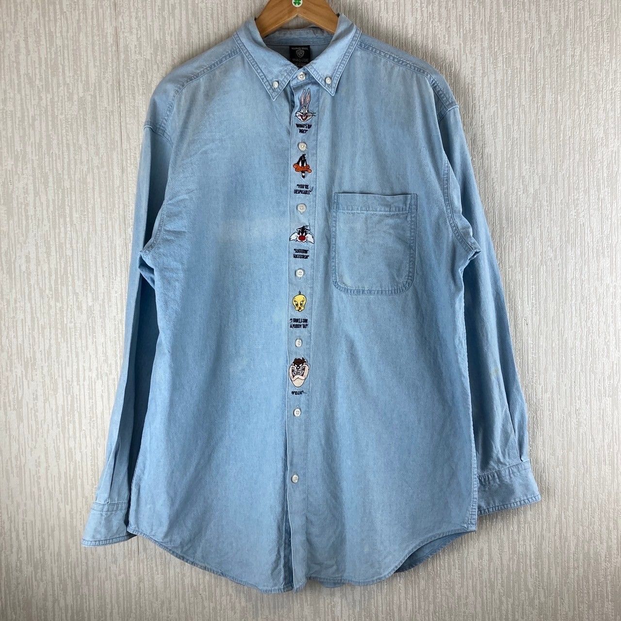 90sワーナーブラザーズ ルーニーテューンズ 刺繍デニムシャツ 90s WARNER BROS 