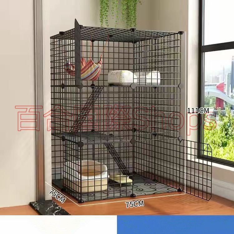 猫用ケージ 大型 2段 3段 おしゃれ DIY キャットケージ 折り畳み式 組立式 組替え お手入れ簡単 多頭飼い 小猫 仔猫 ラダー付き ペットゲージ ペット用品