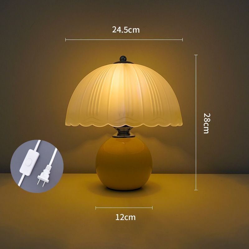 田舎風セラミックテーブルランプ、北欧風寝室ベッドサイド陶器瓶