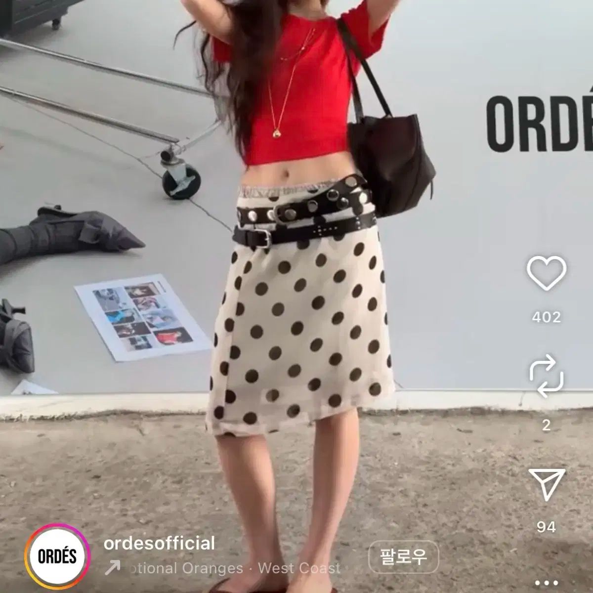 オーデス レイヤード ポルカ ドット スカート キマグアス パロモール st