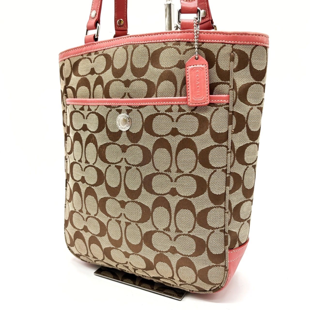 良品】 COACH コーチ トートバッグ ハンドバッグ シグネチャー 総柄 