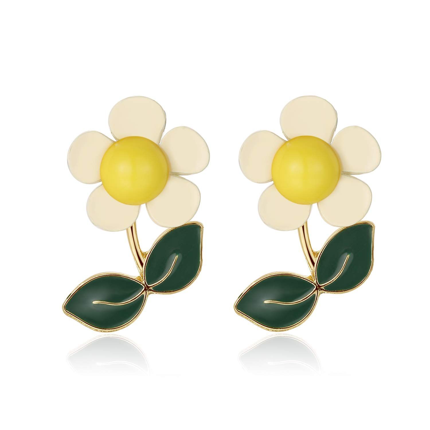 金属アレルギー対応 Daisy ブランド レディース Flower 女性 Earrings ピアス イエロー ゴールド お花 7079038 KRUCKEL
