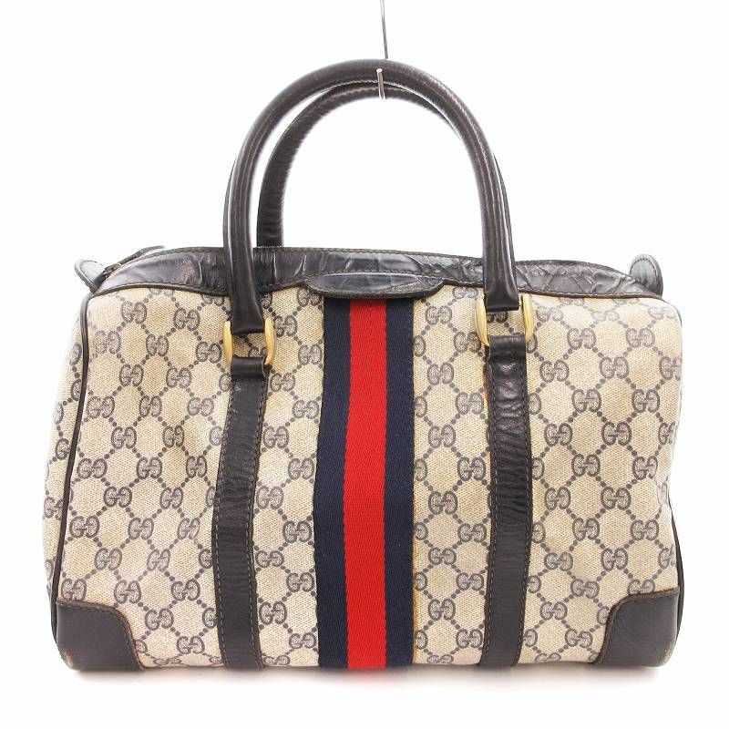 グッチ GUCCI オールド ヴィンテージ シェリーライン ボストンバッグ