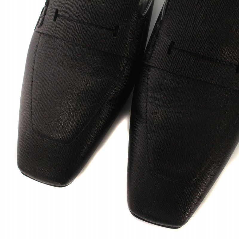 エルメス HERMES エロージュ ミュール サンダル レザー 39 24.5cm 黒  