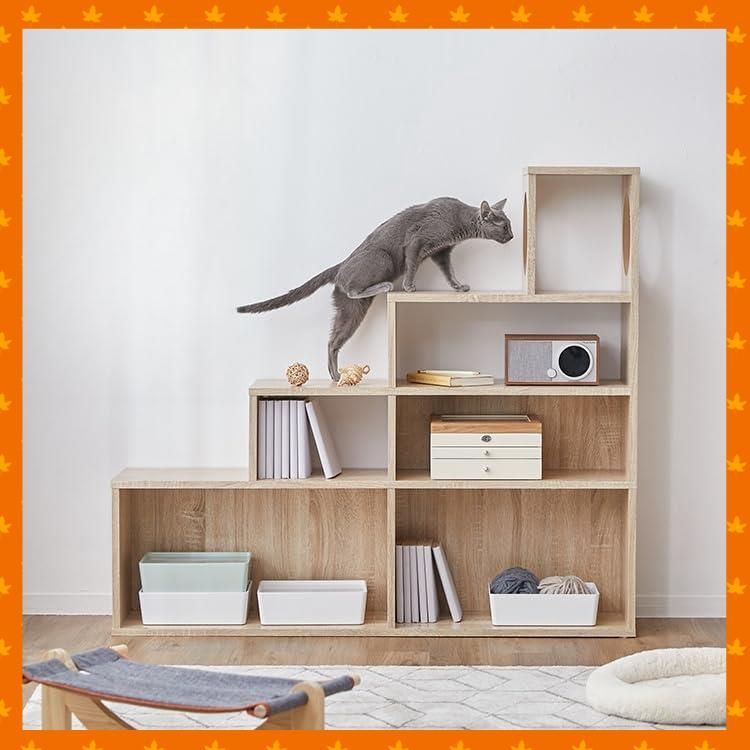 LOWYA 収納 本棚 シェルフ ディスプレイ 縦型 大理石風