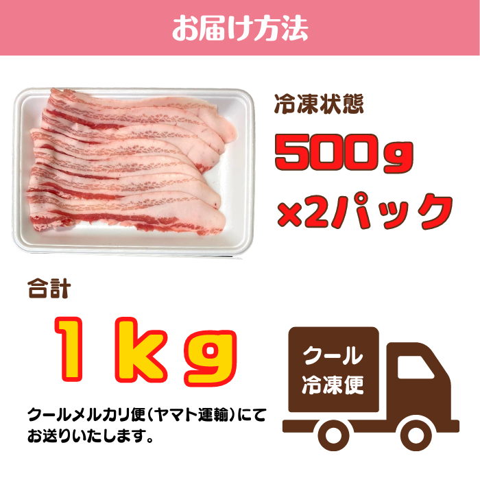 人気銘柄豚❗岩中豚バラスライス1ｋｇ 豚しゃぶ 肉巻き 野菜炒め