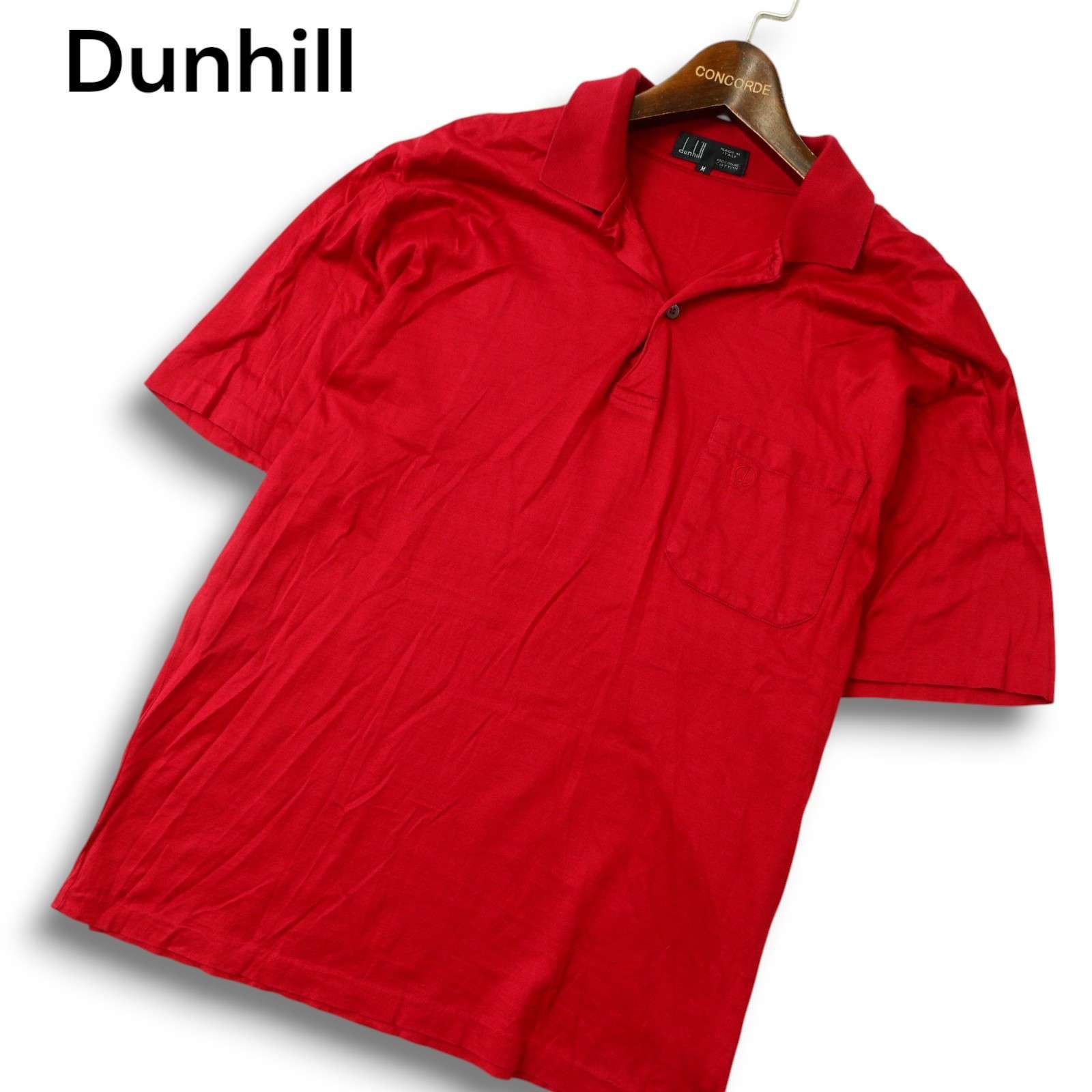 【新品未使用】dunhill マーセライズコットン 柄 刺繍ポロシャツ　Lサイズ dunhill ダンヒル ポロシャツ トップス 半袖 マーセライズ